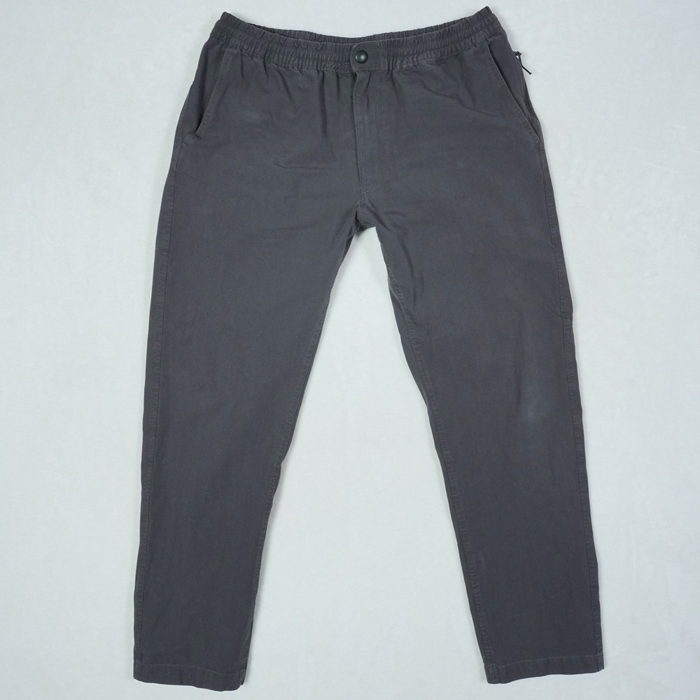 Buck Mason Mens Charcoal Gray Deck Pant Elastic Waist Tapered Size S 30-31